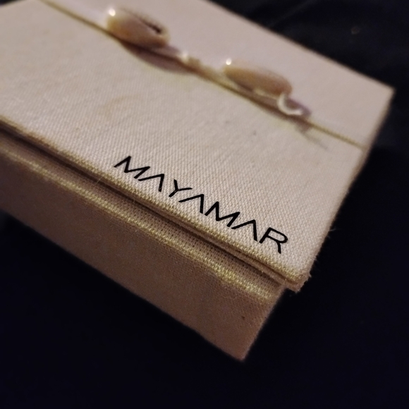 'MAYAMAR' 14K GOLD PLATED PAPERCLIP CHAINLINK NECKLACE w/ Cultured Pearl - Picture 2 of 4